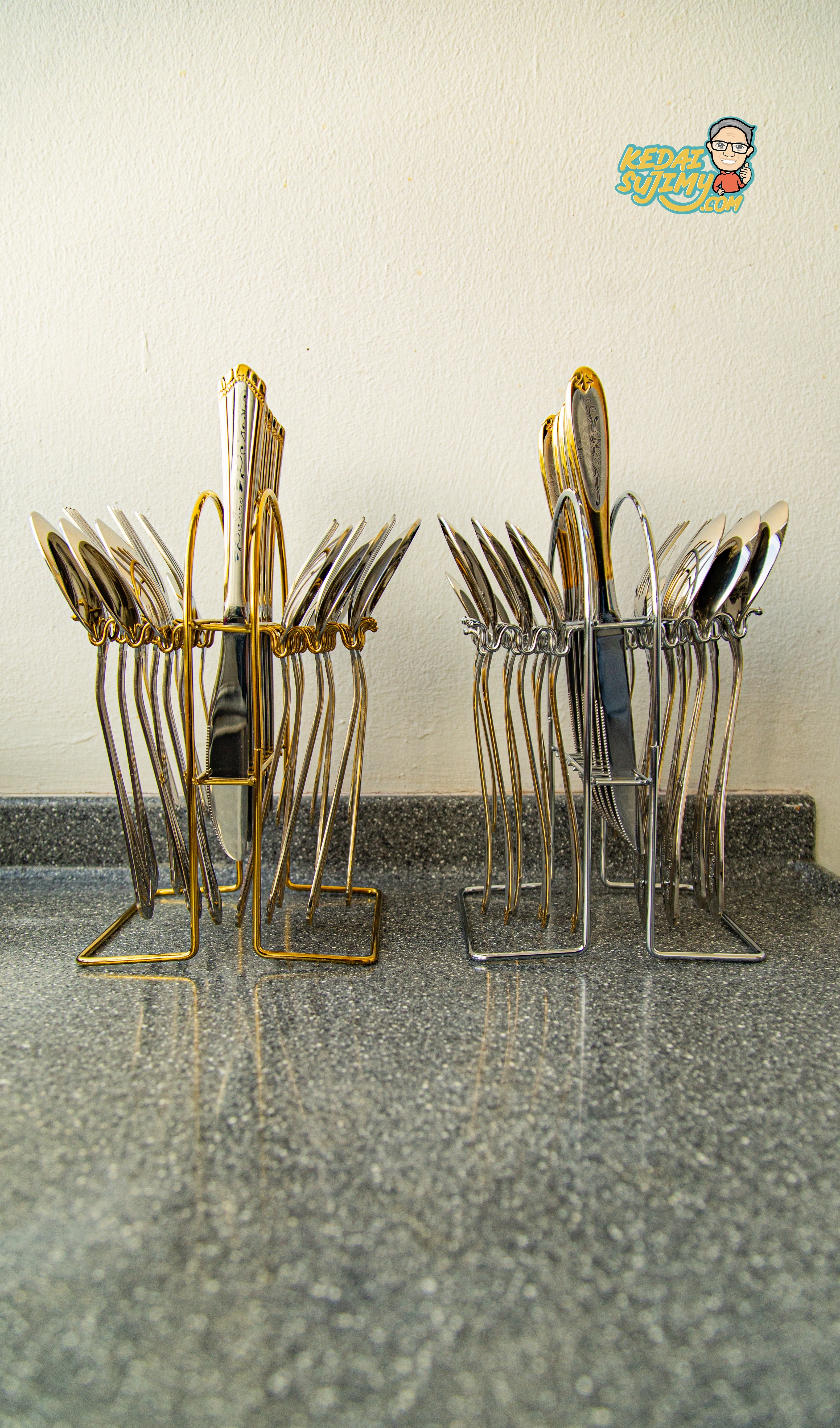 24-Piece Stainless Steel Cutlery Set with Holder – Gift-Ready Utensils for Dining & Entertaining