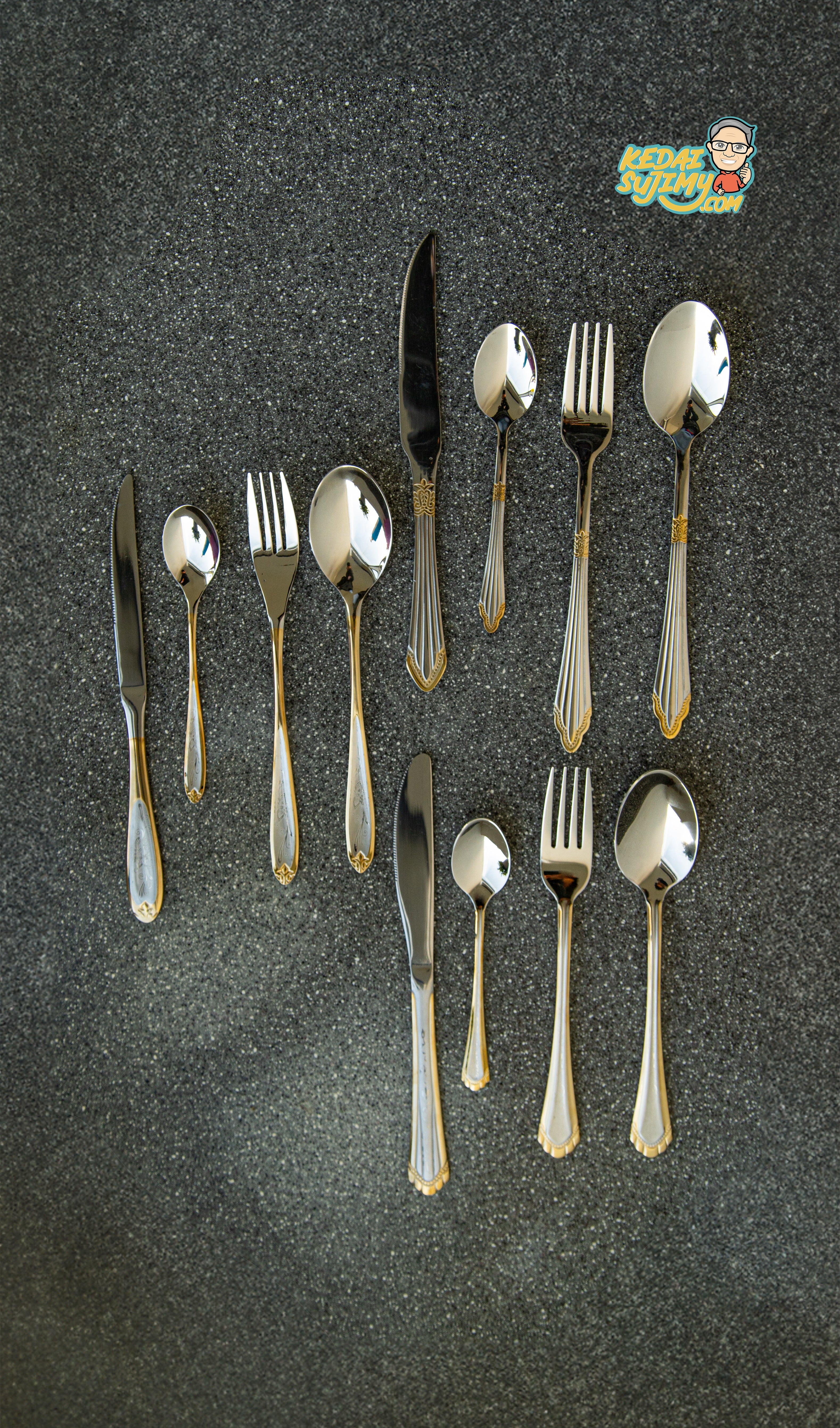 24-Piece Stainless Steel Cutlery Set with Holder – Gift-Ready Utensils for Dining & Entertaining