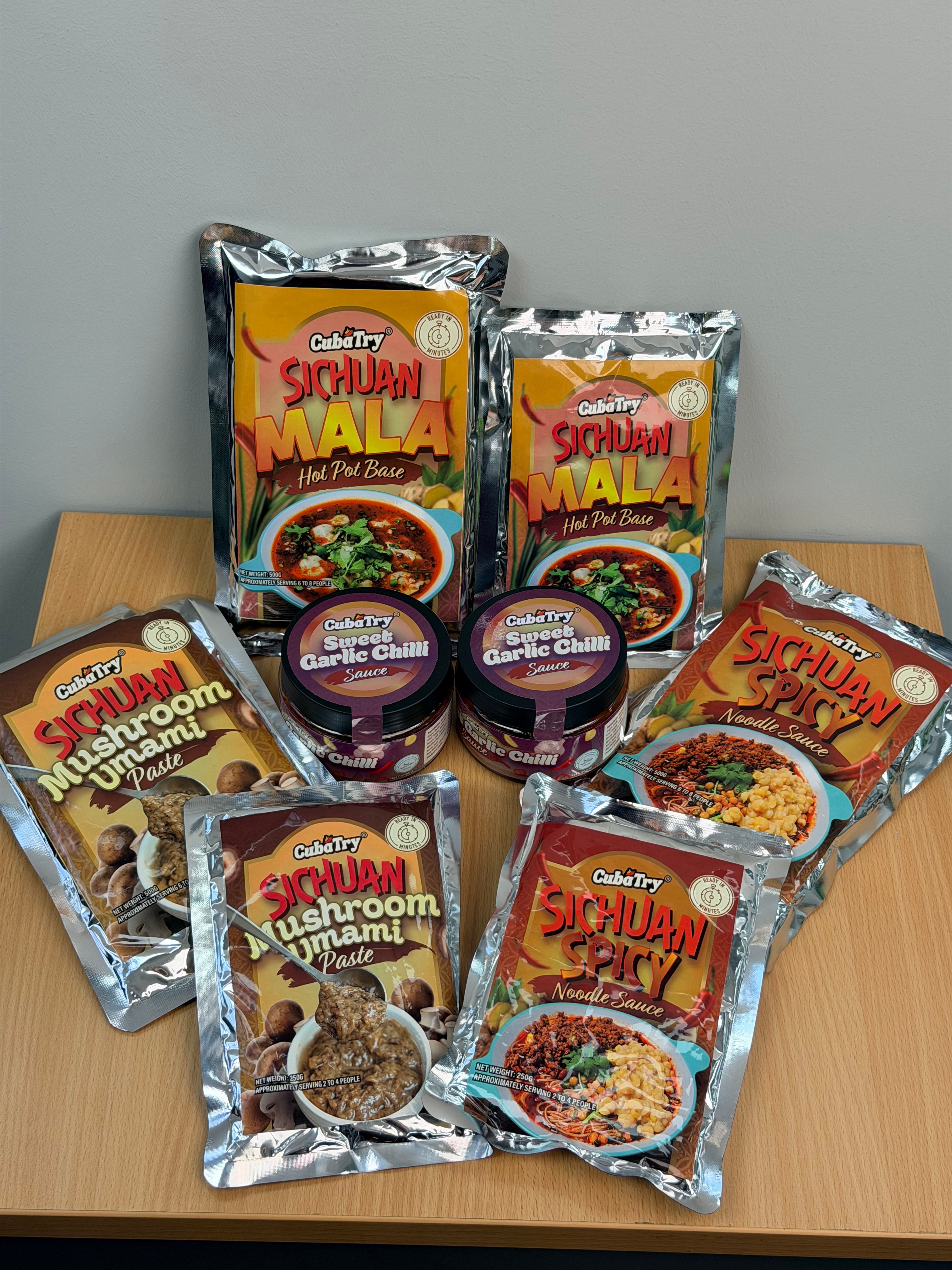 Cuba Try Sichuan Halal Cooking Collection | Mushroom Umami Paste • Spicy Noodle Sauce • Mala Hotpot Base