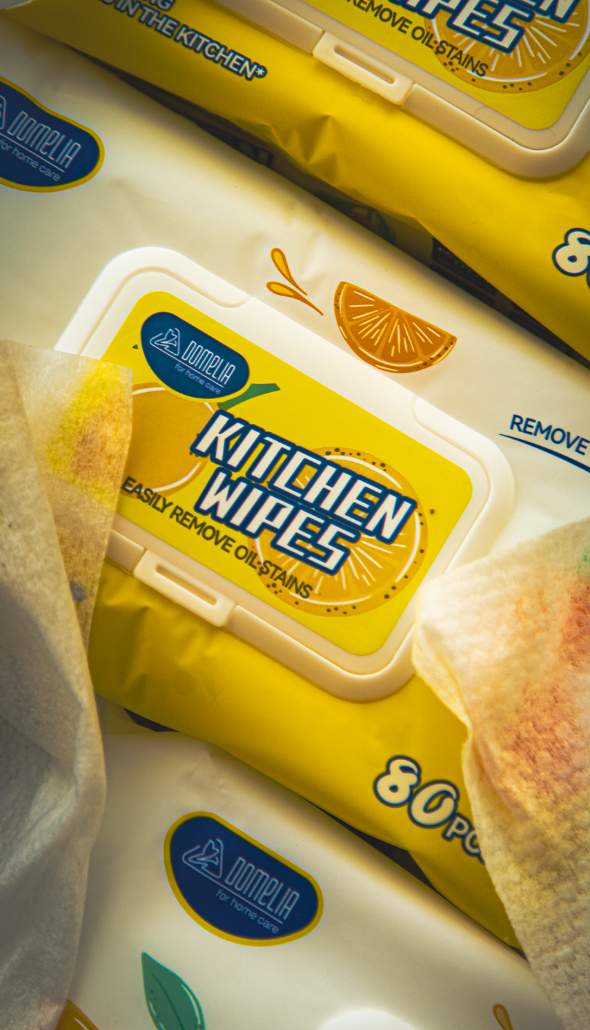 Kitchen Wipes for Degreasing, Heavy Oil Cleaning, Dirt Removal — 80 Sheets (Disposable Wet Wipes)