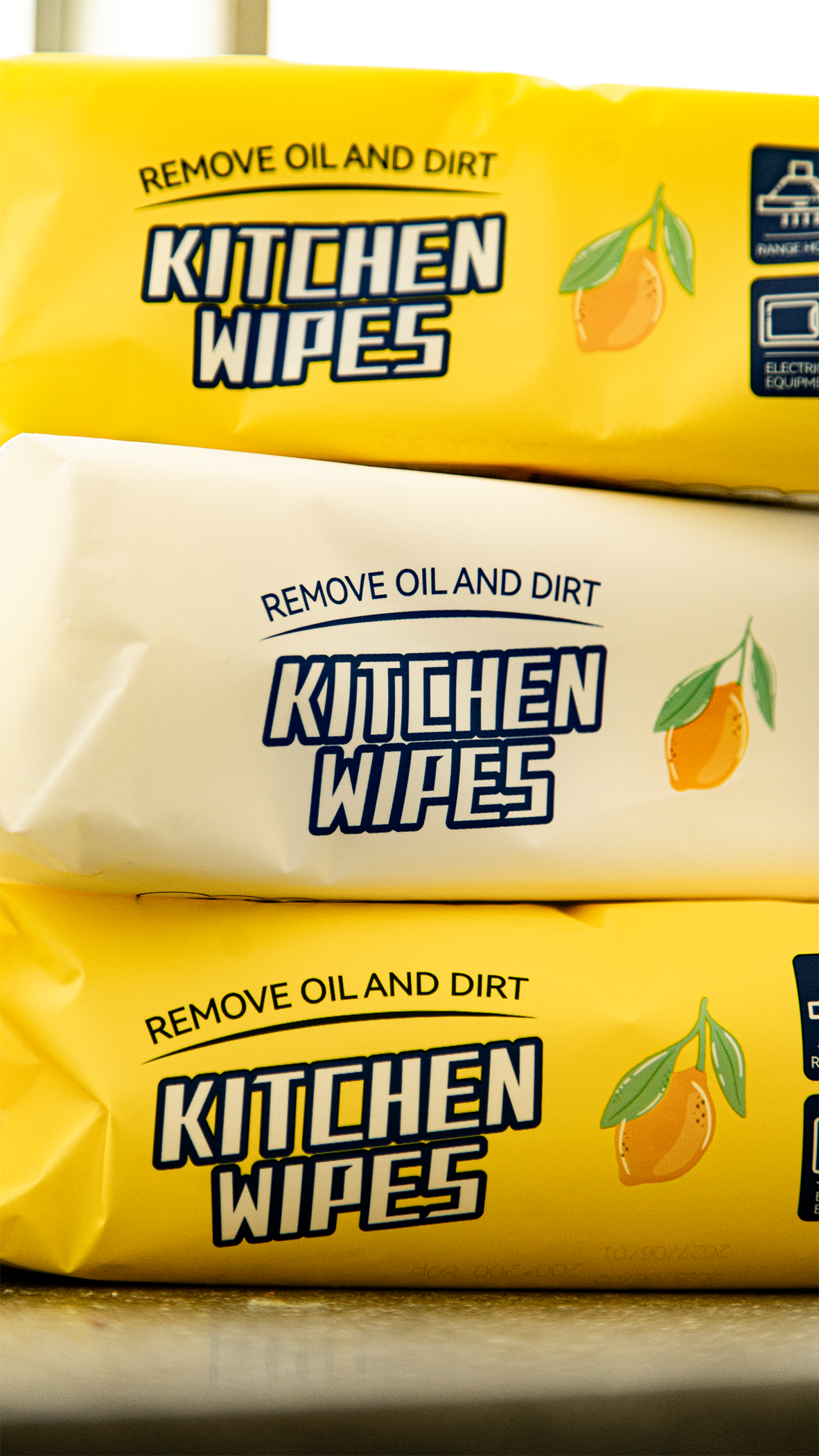 Kitchen Wipes for Degreasing, Heavy Oil Cleaning, Dirt Removal — 80 Sheets (Disposable Wet Wipes)