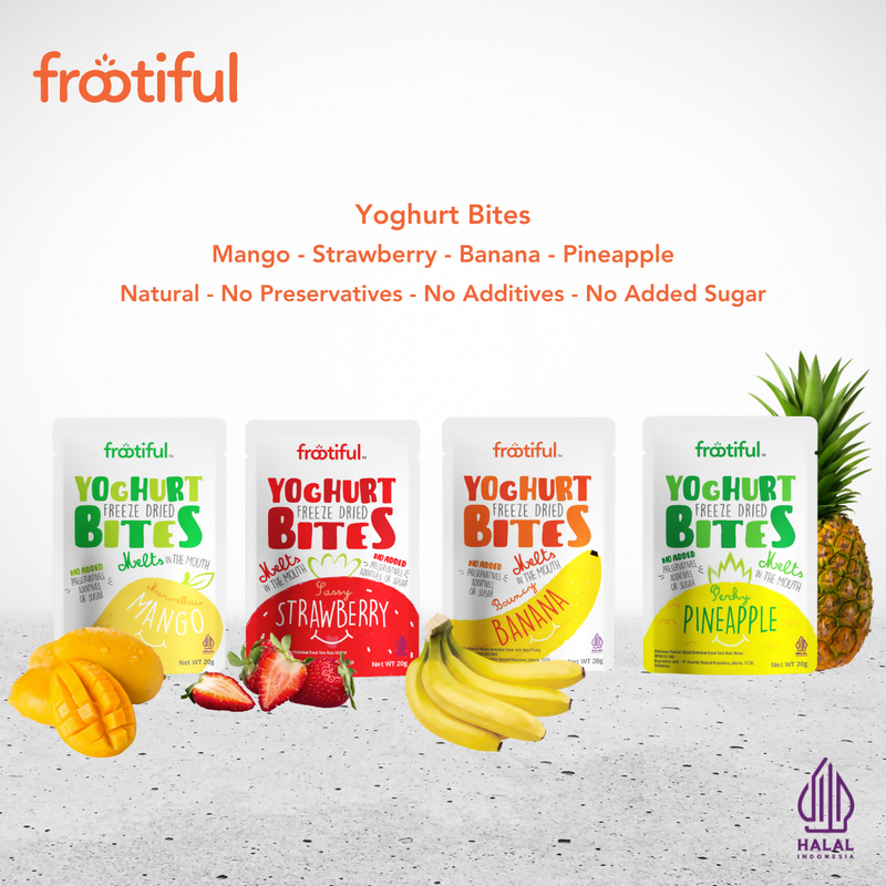 Frootiful Freeze Dried Yoghurt Bites (Bundle of 3) - Mango, Strawberry, Banana, Pineapple