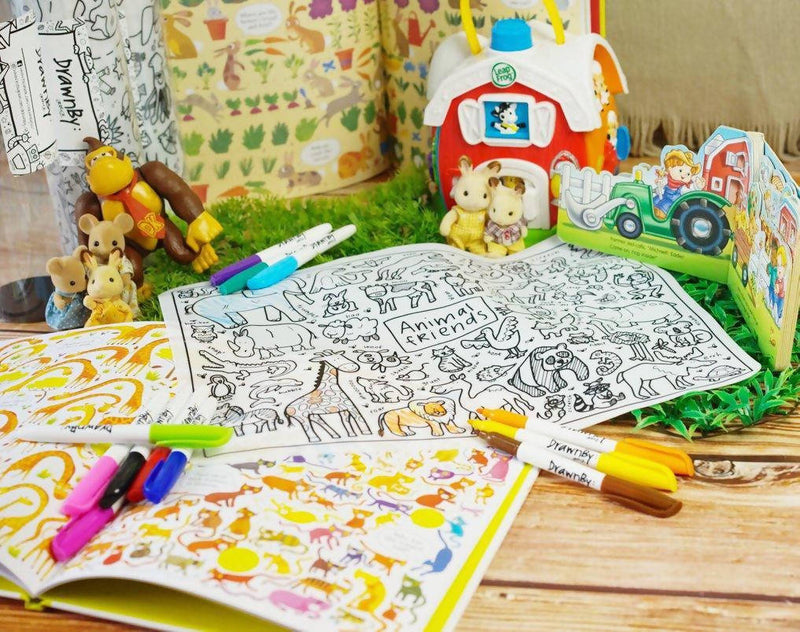 “Animal Friends” Washable Silicone Colouring Mat Set